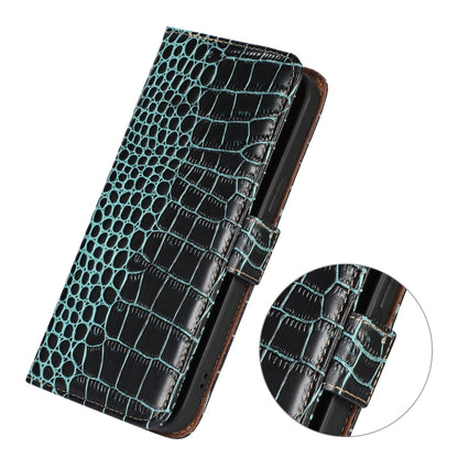 For iPhone 16 Pro Max Crocodile Top Layer Cowhide Leather Phone Case(Green) - iPhone 16 Pro Max Cases by PMC Jewellery | Online Shopping South Africa | PMC Jewellery | Buy Now Pay Later Mobicred