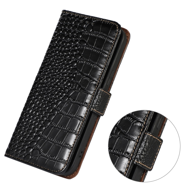 For iPhone 16 Pro Crocodile Top Layer Cowhide Leather Phone Case(Black) - iPhone 16 Pro Cases by PMC TechLife | Online Shopping South Africa | PMC TechLife | Buy Now Pay Later Mobicred