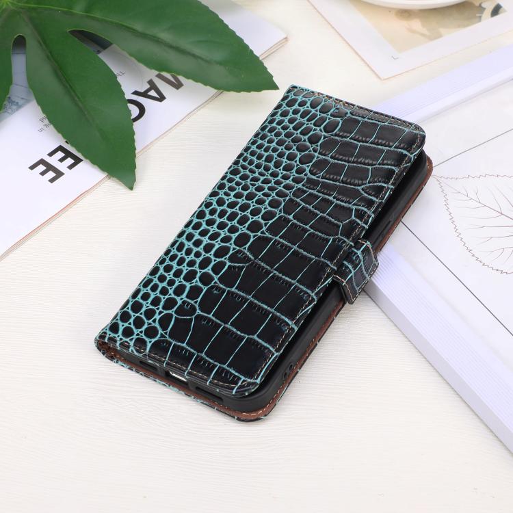 For iPhone 16e Crocodile Top Layer Cowhide Leather Phone Case(Green) - iPhone 16e Cases by PMC TechLife | Online Shopping South Africa | PMC TechLife | Buy Now Pay Later Mobicred