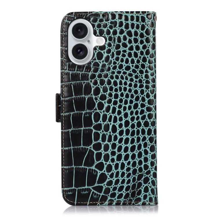 For iPhone 17 Crocodile Top Layer Cowhide Leather Phone Case(Green) - free shipping - PMc TechLife - Order now!