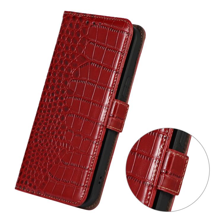 For iPhone 17 Pro Max Crocodile Top Layer Cowhide Leather Phone Case(Red) - free shipping - PMc TechLife - Order now!