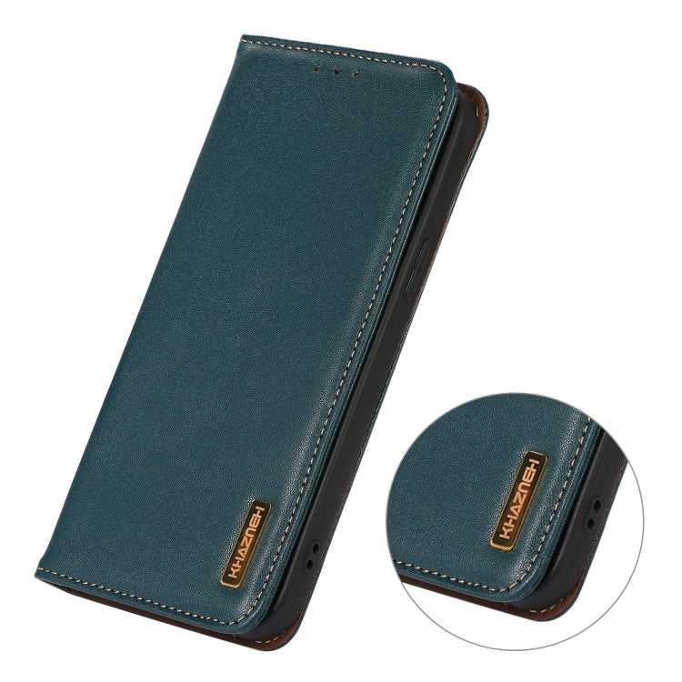 For iPhone 16 Plus KHAZNEH Nappa Top Layer Cowhide Leather Phone Case(Green) - iPhone 16 Plus Cases by PMC Jewellery | Online Shopping South Africa | PMC Jewellery | Buy Now Pay Later Mobicred