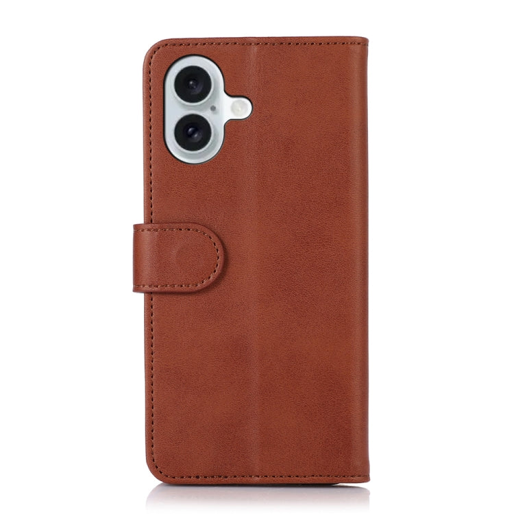 For iPhone 16 Plus Cow Texture Leather Phone Case(Brown) - free shipping - PMC TechLife - Order now!