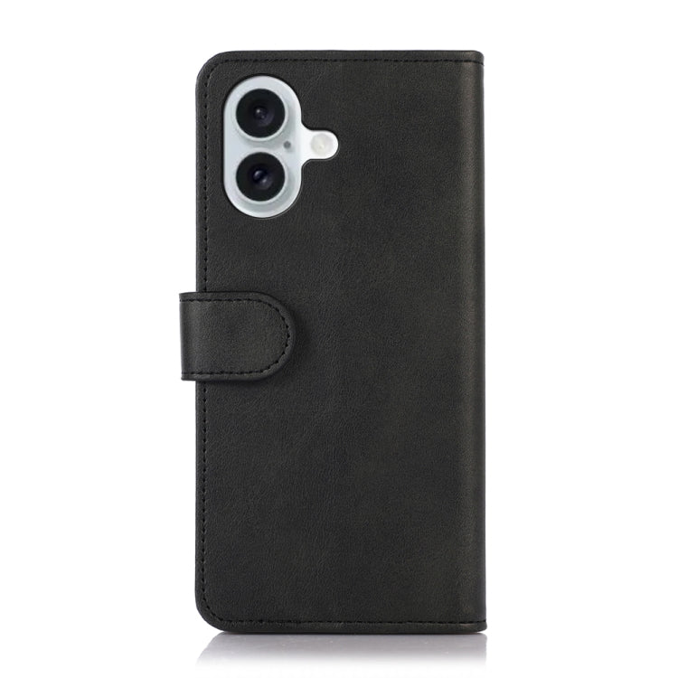 For iPhone 16 Cow Texture Leather Phone Case(Black) - iPhone 16 Cases by PMC Jewellery | Online Shopping South Africa | PMC Jewellery | Buy Now Pay Later Mobicred