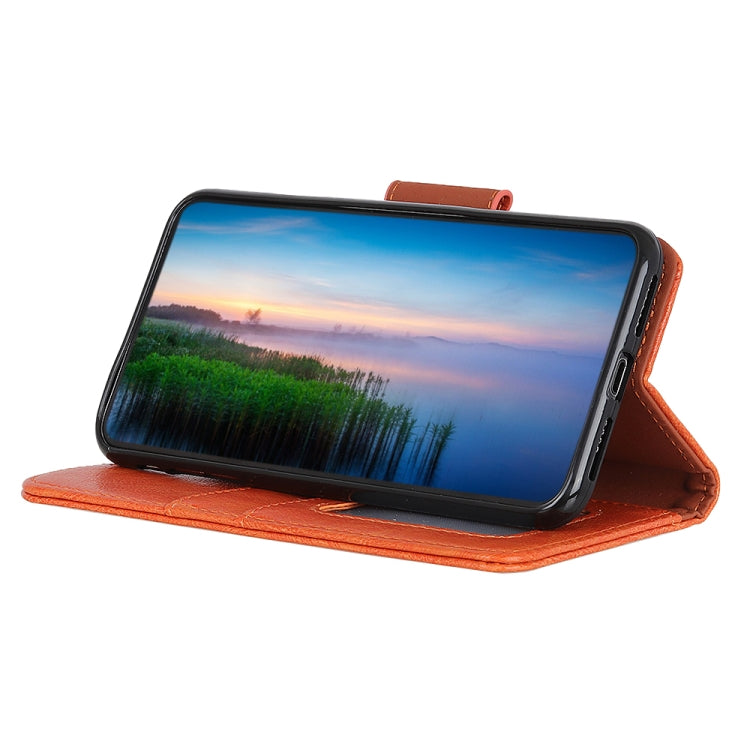 For iPhone 16 Plus Nappa Texture Leather Case(Orange) - iPhone 16 Plus Cases by PMC TechLife | Online Shopping South Africa | PMC TechLife | Buy Now Pay Later Mobicred