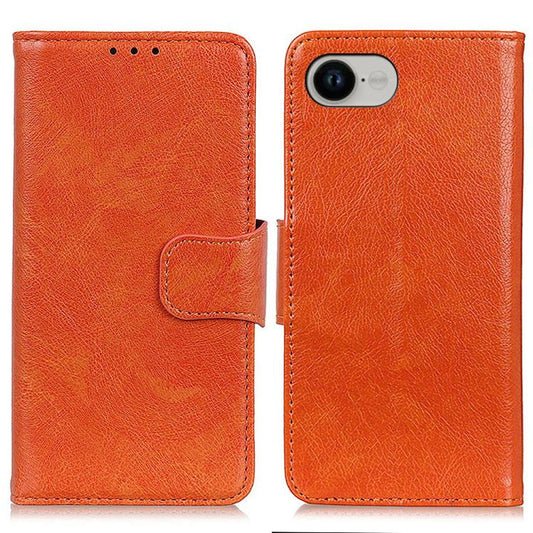 For iPhone 16e Nappa Texture Leather Case(Orange) - iPhone 16e Cases by PMC Jewellery | Online Shopping South Africa | PMC Jewellery | Buy Now Pay Later Mobicred