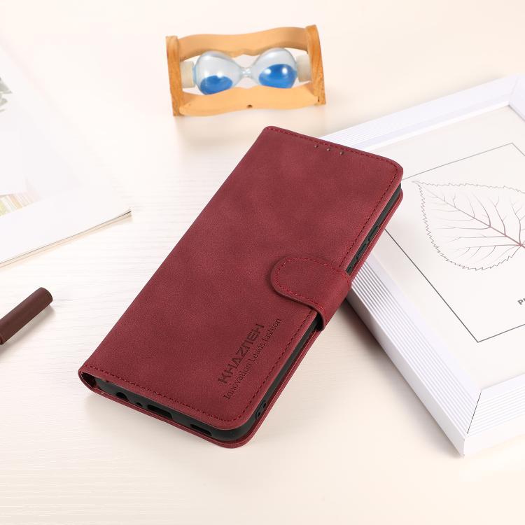 For iPhone 16e KHAZNEH Matte Texture Leather Phone Case(Red) - iPhone 16e Cases by PMC TechLife | Online Shopping South Africa | PMC TechLife | Buy Now Pay Later Mobicred