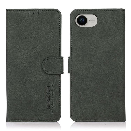 For iPhone 16e KHAZNEH Matte Texture Leather Phone Case(Green) - iPhone 16e Cases by PMC Jewellery | Online Shopping South Africa | PMC Jewellery | Buy Now Pay Later Mobicred