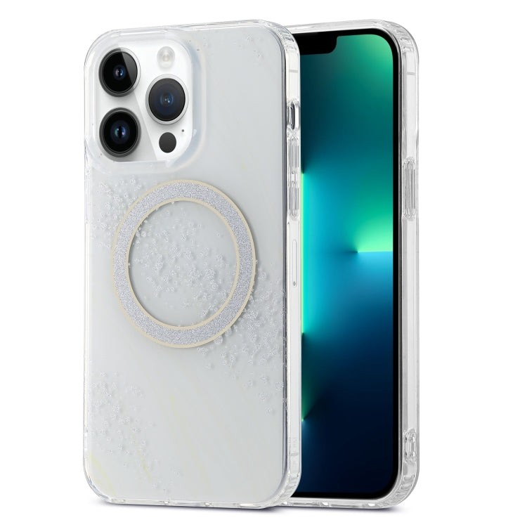 For iPhone 13 Pro Max Dual-side IMD Marble Magsafe Phone Case(White) - iPhone 13 Pro Max Cases by PMC Jewellery | Online Shopping South Africa | PMC Jewellery