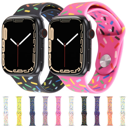 Rainbow Raindrops Silicone Watch Band For Apple Watch 9 45mm(Dark Purple) - Watch Bands by PMC Jewellery | Online Shopping South Africa | PMC Jewellery