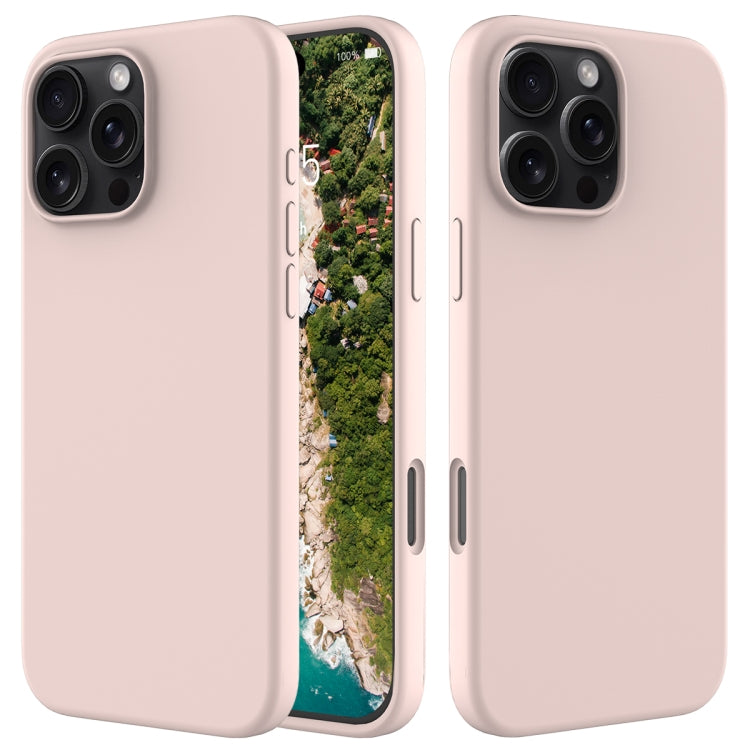 For iPhone 16 Pro Max Solid Color Silicone Phone Case(Sand Pink) - More iPhone Cases by PMC TechLife | Online Shopping South Africa | PMC TechLife | Buy Now Pay Later Mobicred