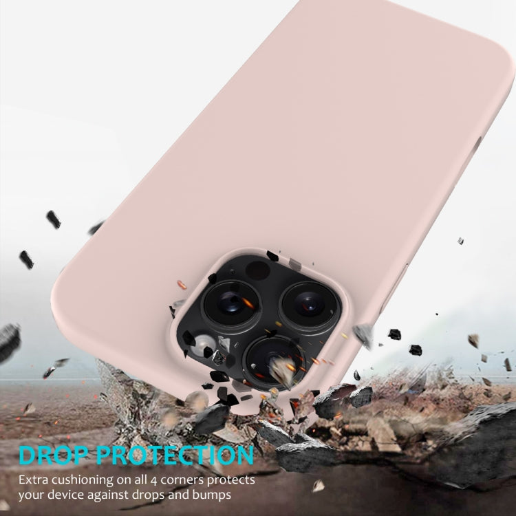 For iPhone 16 Pro Max Solid Color Silicone Phone Case(Sand Pink) - More iPhone Cases by PMC TechLife | Online Shopping South Africa | PMC TechLife | Buy Now Pay Later Mobicred
