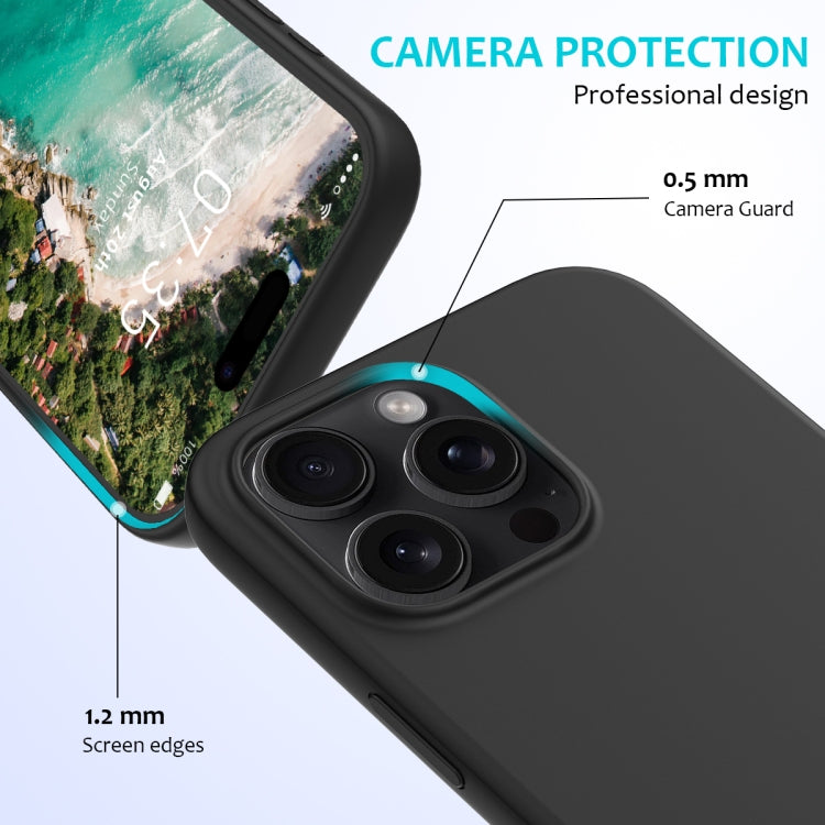 For iPhone 16 Pro Solid Color Silicone Phone Case(Black) - More iPhone Cases by PMC TechLife | Online Shopping South Africa | PMC TechLife | Buy Now Pay Later Mobicred