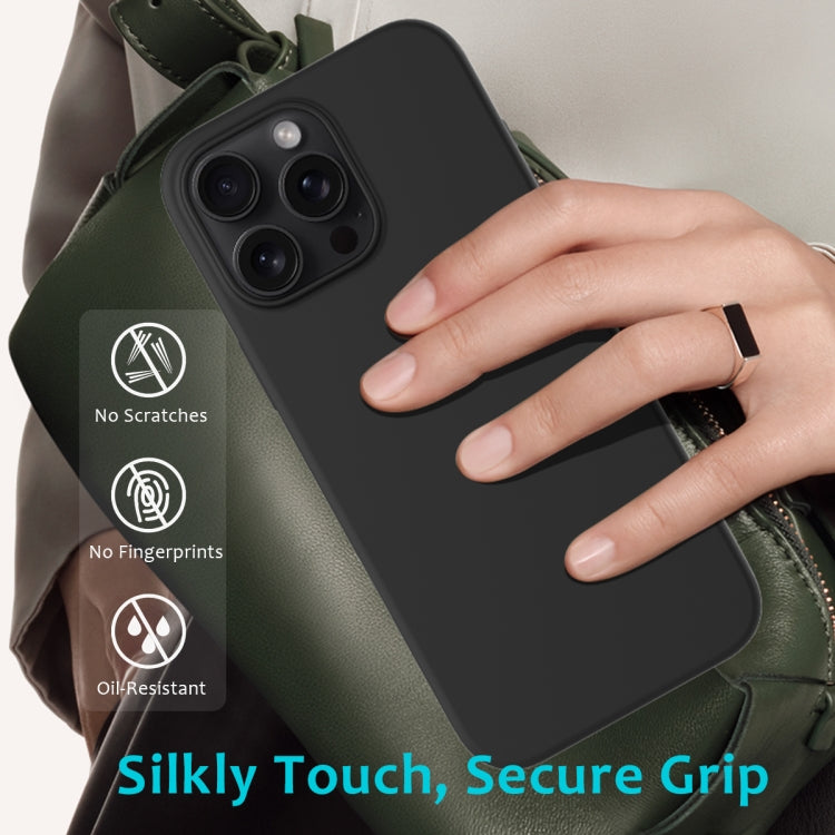 For iPhone 16 Pro Solid Color Silicone Phone Case(Black) - More iPhone Cases by PMC TechLife | Online Shopping South Africa | PMC TechLife | Buy Now Pay Later Mobicred