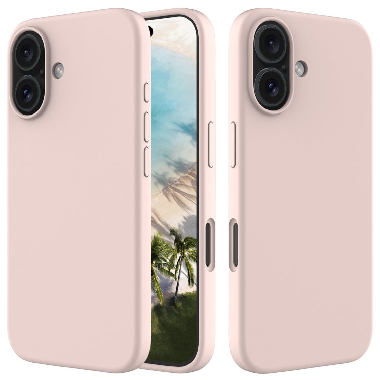 For iPhone 16 Solid Color Silicone Phone Case(Sand Pink) - More iPhone Cases by PMC TechLife | Online Shopping South Africa | PMC TechLife | Buy Now Pay Later Mobicred