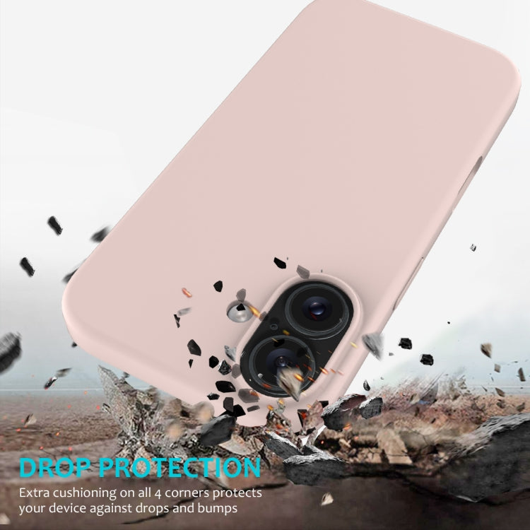For iPhone 16 Solid Color Silicone Phone Case(Sand Pink) - More iPhone Cases by PMC TechLife | Online Shopping South Africa | PMC TechLife | Buy Now Pay Later Mobicred