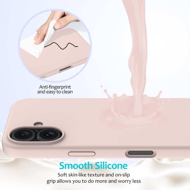 For iPhone 16 Solid Color Silicone Phone Case(Sand Pink) - More iPhone Cases by PMC Jewellery | Online Shopping South Africa | PMC Jewellery | Buy Now Pay Later Mobicred