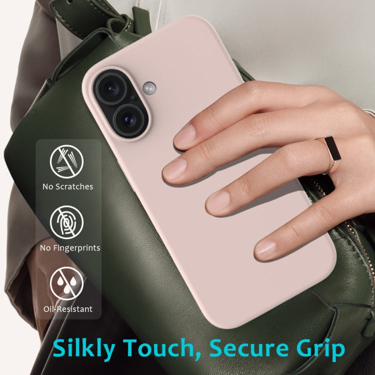 For iPhone 16 Solid Color Silicone Phone Case(Sand Pink) - More iPhone Cases by PMC TechLife | Online Shopping South Africa | PMC TechLife | Buy Now Pay Later Mobicred
