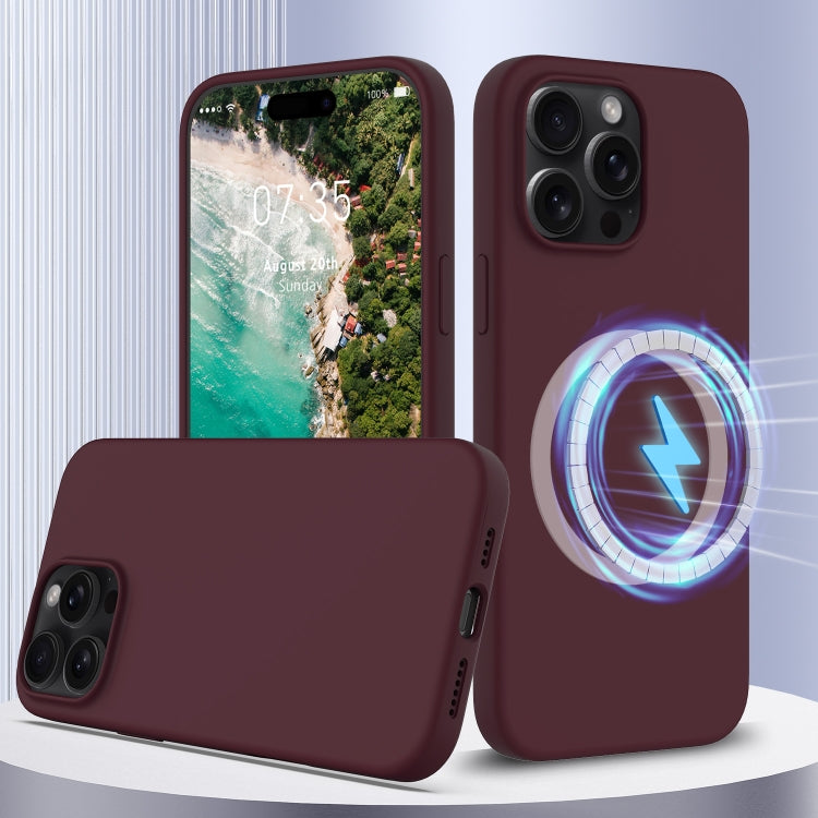 For iPhone 16 Pro Max Shockproof Silicone Magsafe Phone Case(Plum Color) - iPhone 16 Pro Max Cases by PMC Jewellery | Online Shopping South Africa | PMC Jewellery | Buy Now Pay Later Mobicred