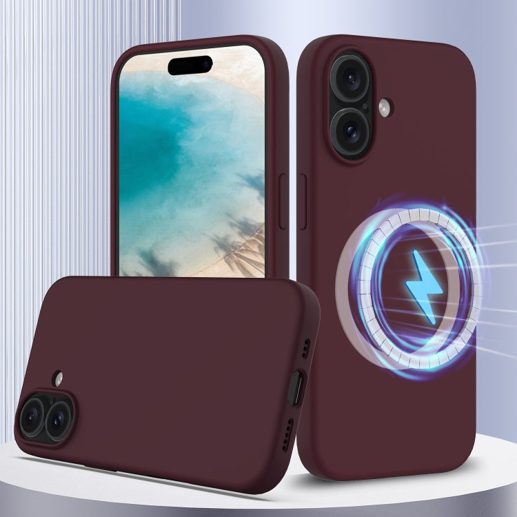 For iPhone 16 Plus Shockproof Silicone Magsafe Phone Case(Plum Color) - iPhone 16 Plus Cases by PMC TechLife | Online Shopping South Africa | PMC TechLife | Buy Now Pay Later Mobicred