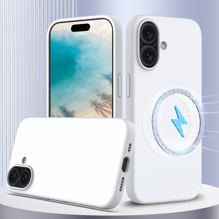 For iPhone 16 Shockproof Silicone Magsafe Phone Case(White) - iPhone 16 Cases by PMC TechLife | Online Shopping South Africa | PMC TechLife | Buy Now Pay Later Mobicred