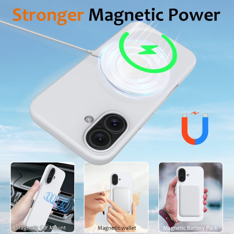 For iPhone 16 Shockproof Silicone Magsafe Phone Case(White) - iPhone 16 Cases by PMC TechLife | Online Shopping South Africa | PMC TechLife | Buy Now Pay Later Mobicred