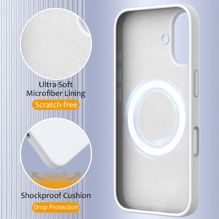 For iPhone 16 Shockproof Silicone Magsafe Phone Case(White) - iPhone 16 Cases by PMC TechLife | Online Shopping South Africa | PMC TechLife | Buy Now Pay Later Mobicred