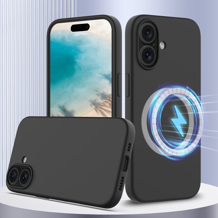 For iPhone 16 Shockproof Silicone Magsafe Phone Case(Black) - iPhone 16 Cases by PMC TechLife | Online Shopping South Africa | PMC TechLife | Buy Now Pay Later Mobicred
