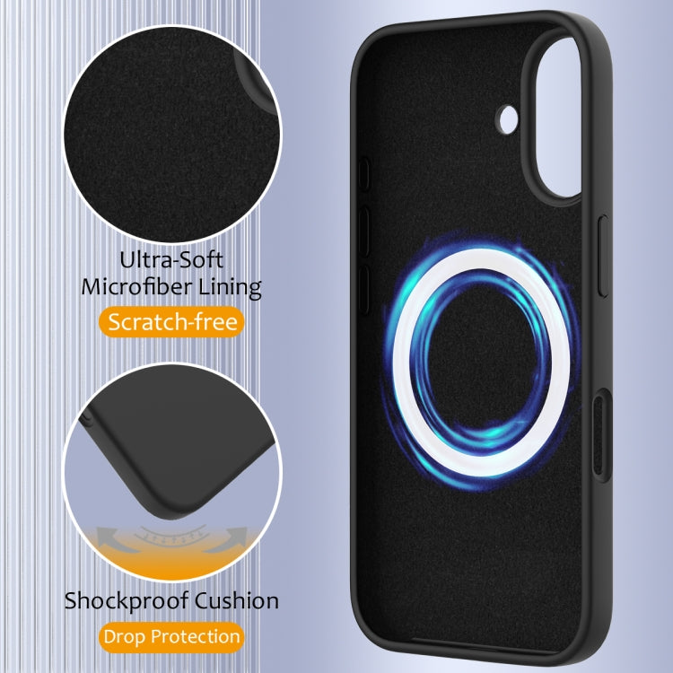 For iPhone 16 Shockproof Silicone Magsafe Phone Case(Black) - iPhone 16 Cases by PMC TechLife | Online Shopping South Africa | PMC TechLife | Buy Now Pay Later Mobicred
