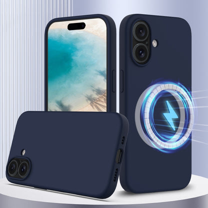 For iPhone 16 Shockproof Silicone Magsafe Phone Case(Navy Blue) - iPhone 16 Cases by PMC Jewellery | Online Shopping South Africa | PMC Jewellery | Buy Now Pay Later Mobicred