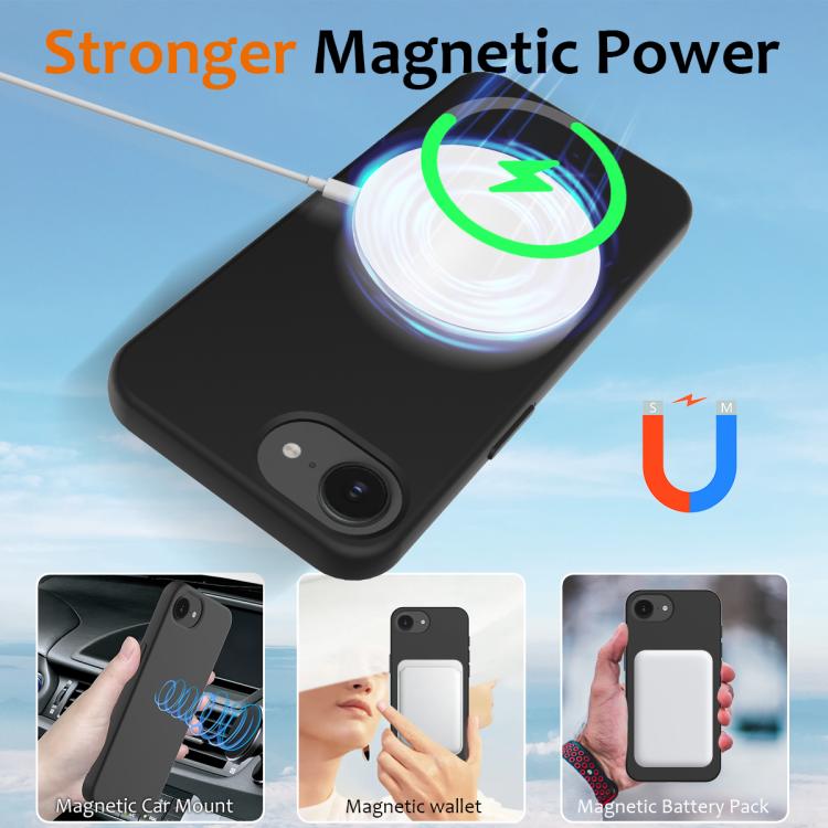 For iPhone 16e Shockproof Silicone Magsafe Phone Case(Black) - free shipping - PMC TechLife - Order now!