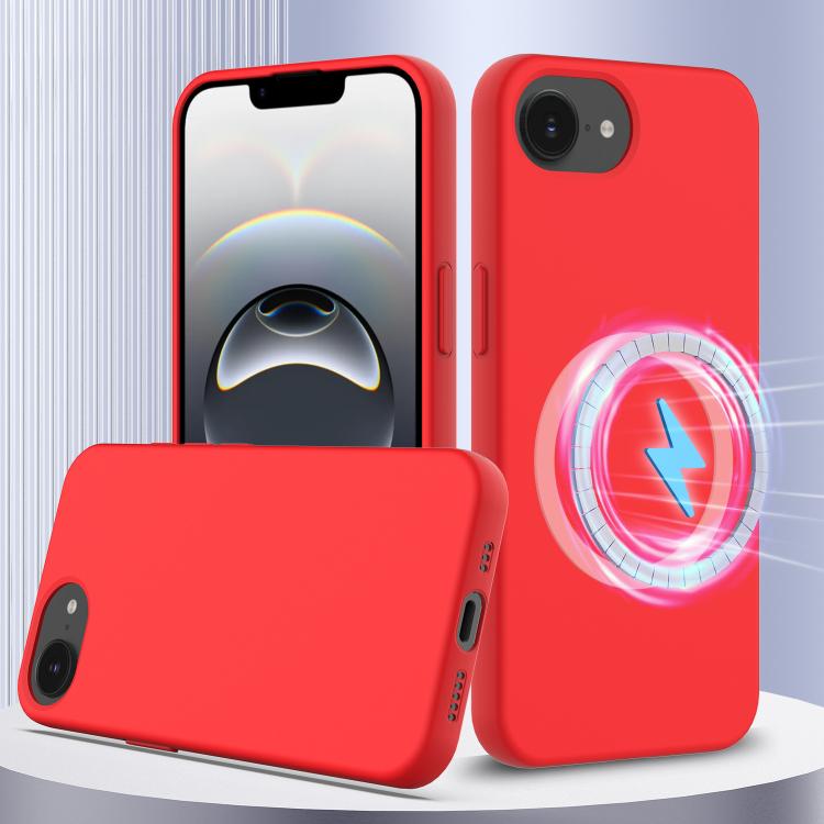 For iPhone 16e Shockproof Silicone Magsafe Phone Case(Red) - iPhone 16e Cases by PMC TechLife | Online Shopping South Africa | PMC TechLife | Buy Now Pay Later Mobicred