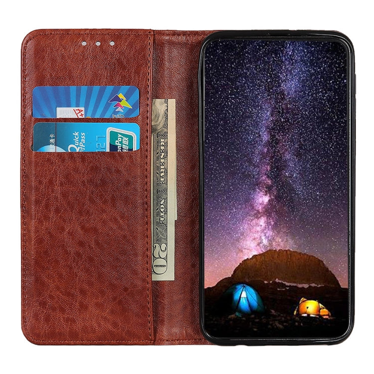 For iPhone 16 Pro Magnetic Crazy Horse Texture Horizontal Flip Leather Phone Case(Brown) - iPhone 16 Pro Cases by PMC Jewellery | Online Shopping South Africa | PMC Jewellery | Buy Now Pay Later Mobicred