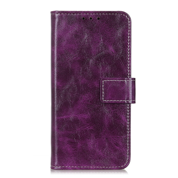 For iPhone 16 Plus Retro Crazy Horse Texture Horizontal Flip Leather Phone Case(Purple) - iPhone 16 Plus Cases by PMC TechLife | Online Shopping South Africa | PMC TechLife | Buy Now Pay Later Mobicred