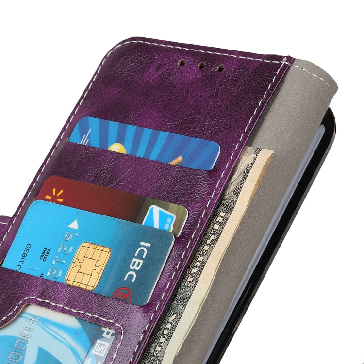 For iPhone 16 Plus Retro Crazy Horse Texture Horizontal Flip Leather Phone Case(Purple) - iPhone 16 Plus Cases by PMC TechLife | Online Shopping South Africa | PMC TechLife | Buy Now Pay Later Mobicred