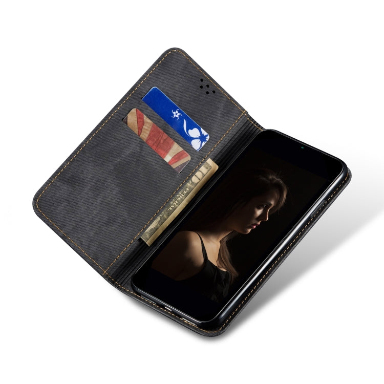 For vivo X100 Pro Denim Texture Flip Leather Phone Case(Black) - vivo Cases by imak | Online Shopping South Africa | PMC Jewellery | Buy Now Pay Later Mobicred