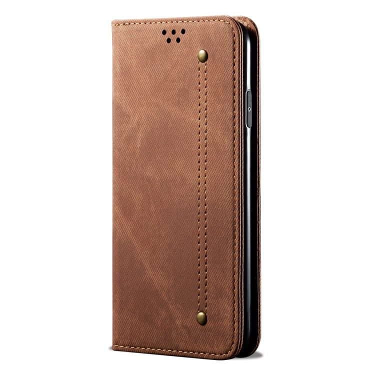 For Honor 90 Denim Texture Flip Leather Phone Case(Brown) - Honor Cases by PMC TechLife | Online Shopping South Africa | PMC TechLife | Buy Now Pay Later Mobicred