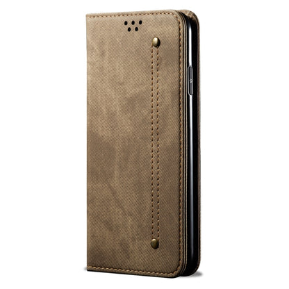 For Honor 90 Pro Denim Texture Flip Leather Phone Case(Khaki) - Honor Cases by PMC Jewellery | Online Shopping South Africa | PMC Jewellery | Buy Now Pay Later Mobicred