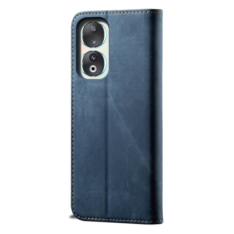 For Honor 90 Pro Denim Texture Flip Leather Phone Case(Blue) - Honor Cases by PMC TechLife | Online Shopping South Africa | PMC TechLife | Buy Now Pay Later Mobicred