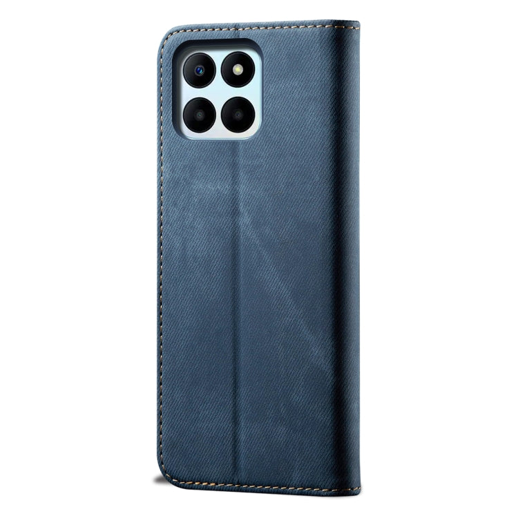 For Honor X8b 4G Global Denim Texture Flip Leather Phone Case(Blue) - Honor Cases by PMC TechLife | Online Shopping South Africa | PMC TechLife | Buy Now Pay Later Mobicred