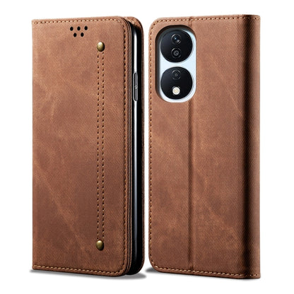 For Honor Play 8T 5G / X7b Denim Texture Flip Leather Phone Case(Brown) - Honor Cases by PMC Jewellery | Online Shopping South Africa | PMC Jewellery | Buy Now Pay Later Mobicred