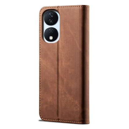 For Honor Play 8T 5G / X7b Denim Texture Flip Leather Phone Case(Brown) - Honor Cases by PMC Jewellery | Online Shopping South Africa | PMC Jewellery | Buy Now Pay Later Mobicred