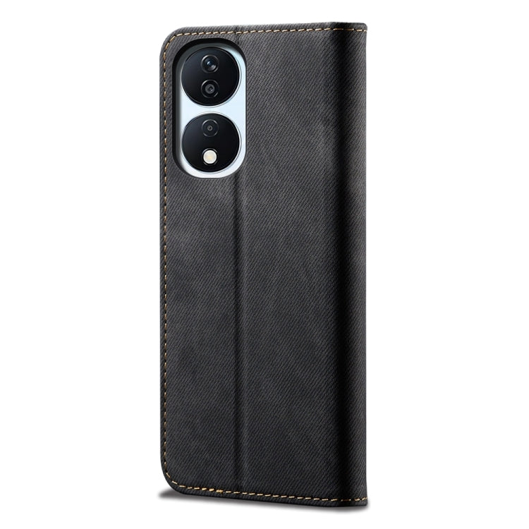 For Honor Play 8T 5G / X7b Denim Texture Flip Leather Phone Case(Black) - Honor Cases by PMC Jewellery | Online Shopping South Africa | PMC Jewellery | Buy Now Pay Later Mobicred