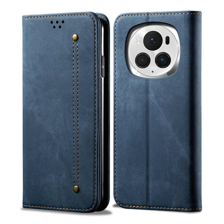 For Honor Magic6 Denim Texture Flip Leather Phone Case(Blue) - Honor Cases by PMC TechLife | Online Shopping South Africa | PMC TechLife | Buy Now Pay Later Mobicred