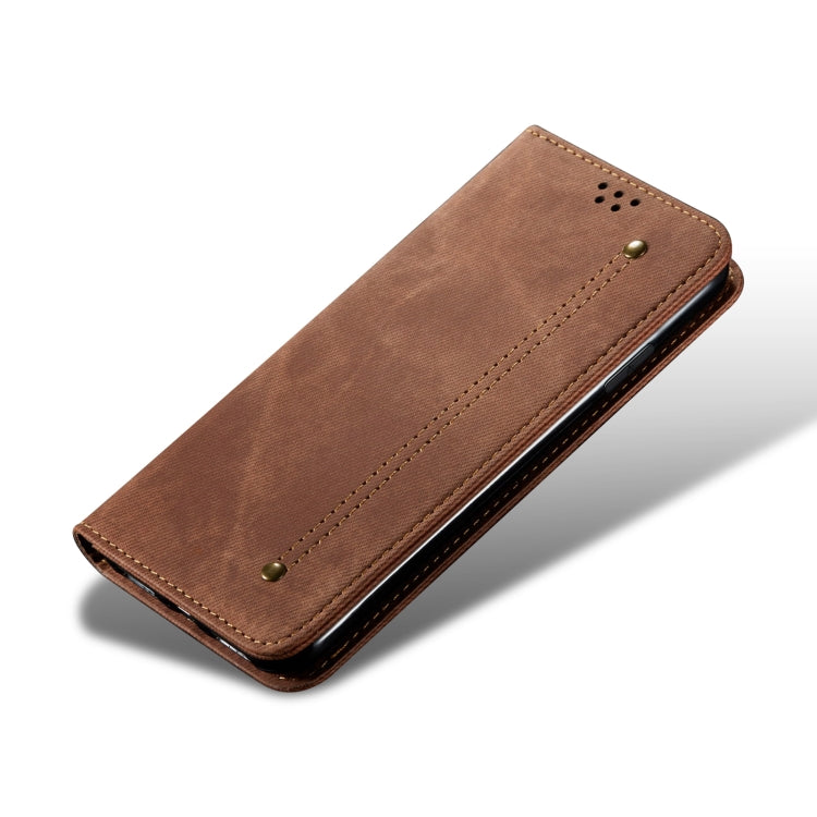 For Honor Magic6 Pro Denim Texture Flip Leather Phone Case(Brown) - Honor Cases by PMC Jewellery | Online Shopping South Africa | PMC Jewellery | Buy Now Pay Later Mobicred