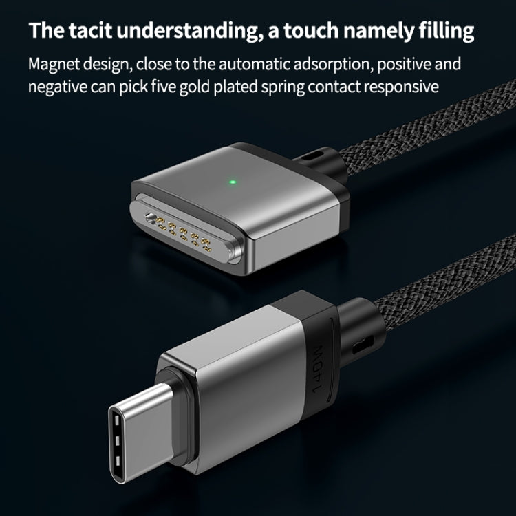 140W Type-C to Magsafe 3 Magnetic Charging Cable, Length:2m(Blue) - Cable & Adapter by PMC TechLife | Online Shopping South Africa | PMC TechLife
