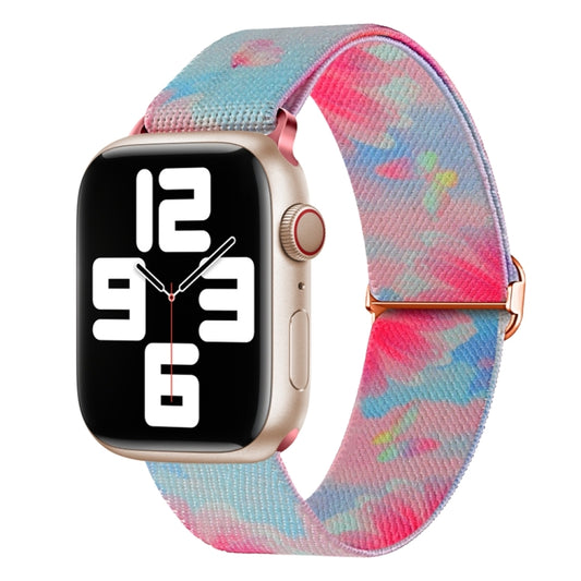 For Apple Watch Ultra 49mm Painted Pattern Nylon Replacement Watch Band(Flower Butterfly) - Watch Bands by PMC Jewellery | Online Shopping South Africa | PMC Jewellery | Buy Now Pay Later Mobicred