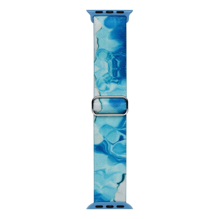 For Apple Watch 8 45mm  Painted Pattern Nylon Replacement Watch Band(Ocean Blue) - Watch Bands by PMc TechLife | Online Shopping South Africa | PMc TechLife | Buy Now Pay Later Mobicred