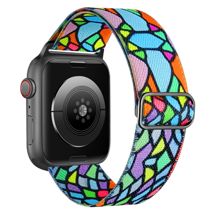 For Apple Watch 5 44mm Painted Pattern Nylon Replacement Watch Band(Geometric Rainbow) - free shipping - PMc TechLife - Order now!