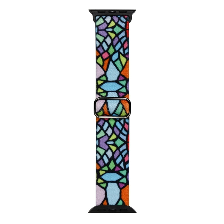 For Apple Watch SE 2023 40mm Painted Pattern Nylon Replacement Watch Band(Geometric Rainbow) - free shipping - PMc TechLife - Order now!